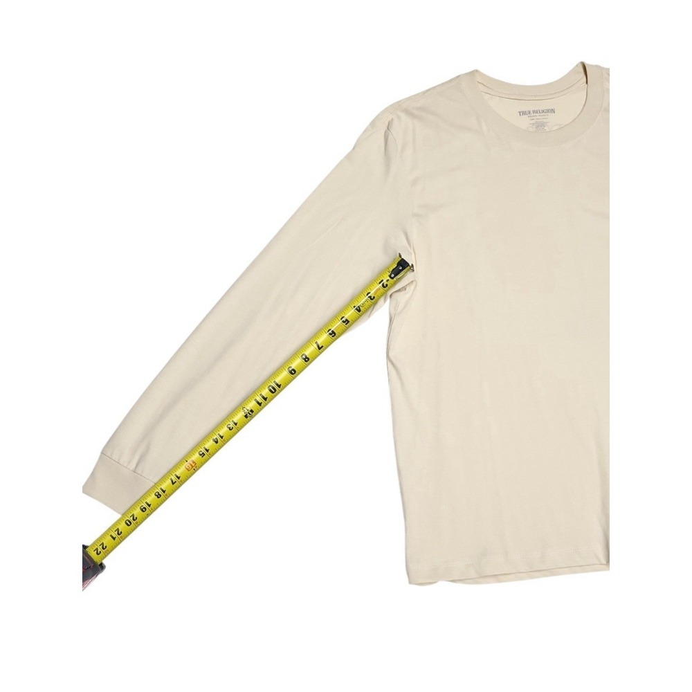 True Religion Men's Tan Graphic Long Sleeve T-Shirt Size L‎ 100% Cotton - Picture 6 of 11
